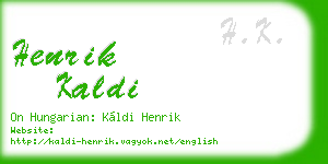 henrik kaldi business card